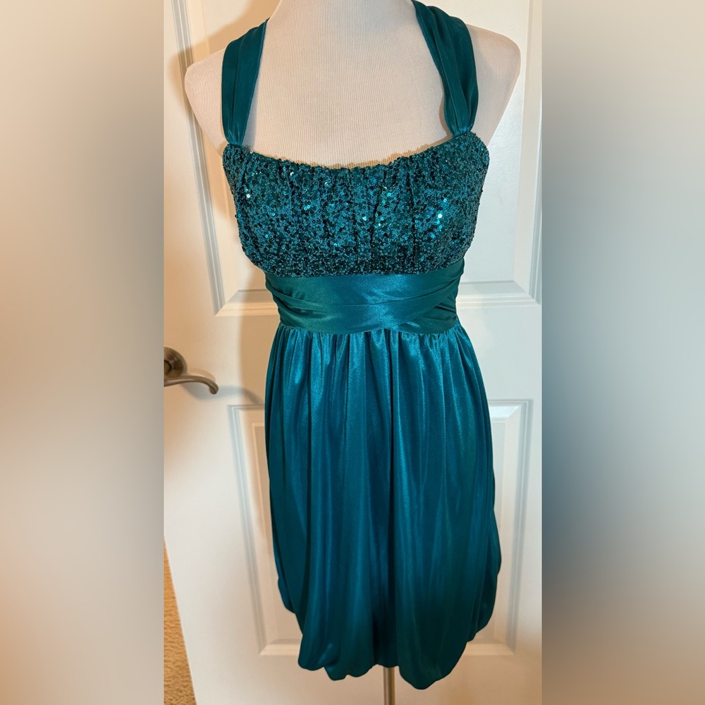 Love Tease Sequin Bust Bubble Hem Dress